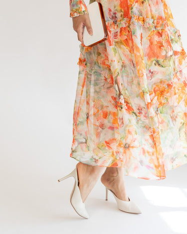 Marchesa Notte（マルケッサ ノッテ）のミディドレス結婚式やパーティーにぴったりのレンタルアイテム。