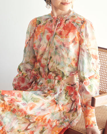 Marchesa Notte（マルケッサ ノッテ）のミディドレス結婚式やパーティーにぴったりのレンタルアイテム。