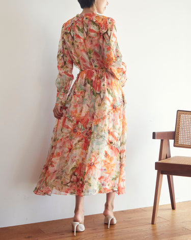 Marchesa Notte（マルケッサ ノッテ）のミディドレス結婚式やパーティーにぴったりのレンタルアイテム。