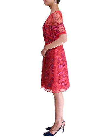 Marchesa Notte（マルケッサ ノッテ）のひざ丈ドレス結婚式やパーティーにぴったりのレンタルアイテム。