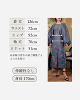 レンタルドレス｜Ganni｜花柄｜グレー｜ミディ丈｜結婚式お呼ばれ