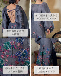 Ganni（ガニー）ロングドレス - メタリック刺繍クロッケジャカード オープンバックドレス（M～小さめL 相当） - 3泊4日レンタルガニー