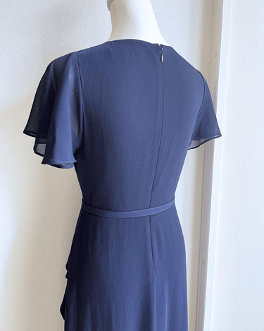 ネイビー｜シフォン｜レンタルドレス｜結婚式お呼ばれ｜Lauren Ralph Lauren