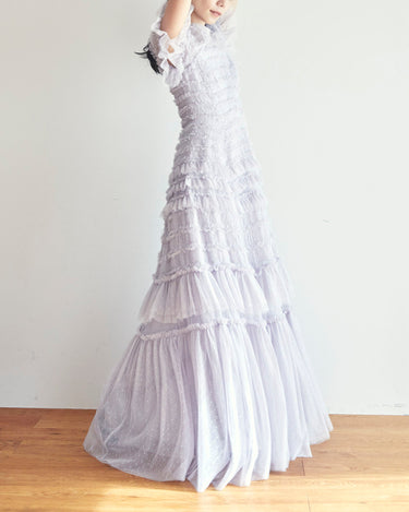 パープル｜チュール｜ロングドレス｜レンタルドレス｜結婚式お呼ばれ｜Needle & Thread（ニードル アンド スレッド）