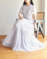 パープル｜チュール｜ロングドレス｜レンタルドレス｜結婚式お呼ばれ｜Needle & Thread（ニードル アンド スレッド）