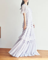 パープル｜チュール｜ロングドレス｜レンタルドレス｜結婚式お呼ばれ｜Needle & Thread（ニードル アンド スレッド）