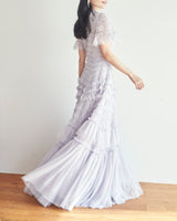パープル｜チュール｜ロングドレス｜レンタルドレス｜結婚式お呼ばれ｜Needle & Thread（ニードル アンド スレッド）