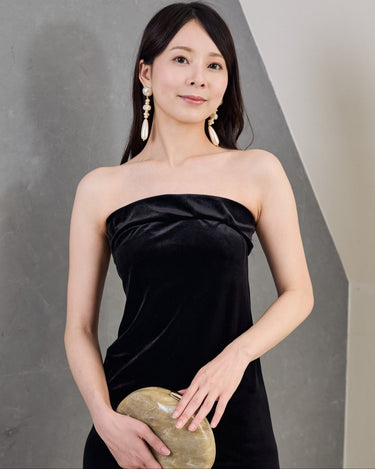 レンタルドレス ｜Norma Kamali（ノーマ カマリ）｜ジャージーベルベット ベアIラインドレス｜結婚式・二次会・パーティー