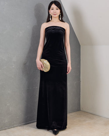レンタルドレス ｜Norma Kamali（ノーマ カマリ）｜ジャージーベルベット ベアIラインドレス｜結婚式・二次会・パーティー