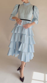 レンタルドレス｜Batsheva｜水色｜ミディ丈｜二次会