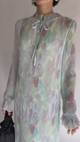 レンタルドレス｜Ganni｜水色｜ロング丈｜結婚式お呼ばれ｜フォーマル