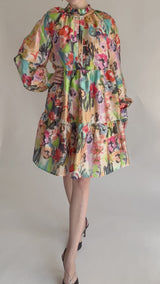 レンタルドレス｜Stine Goya｜花柄｜イエロー｜ひざ丈｜結婚式お呼ばれ