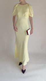 レンタルドレス｜Vanessa Cocchiaro｜パステルイエロー｜ロング丈｜結婚式お呼ばれ