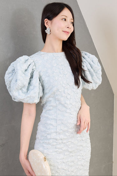 レンタルドレス｜Rotate Birger Christensen｜水色｜ロング丈｜結婚式お呼ばれ