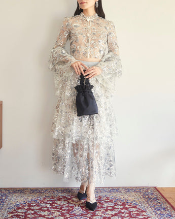 Self - Portrait（セルフ・ポートレート）のロングドレス結婚式やパーティーにぴったりのレンタルアイテム。