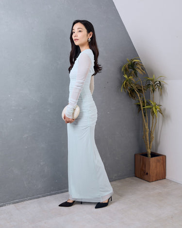 レンタルドレス ｜Shona Joy（ショナ ジョイ）｜アシンメトリーシャーリング ギャザーチュールドレス｜結婚式・二次会・パーティー