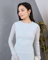 レンタルドレス ｜Shona Joy（ショナ ジョイ）｜アシンメトリーシャーリング ギャザーチュールドレス｜結婚式・二次会・パーティー