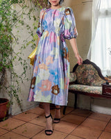 レンタルドレス｜Stine Goya｜花柄｜ミディ丈｜結婚式お呼ばれ