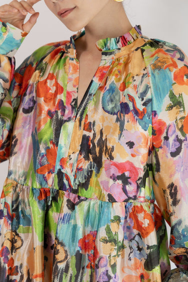 レンタルドレス｜Stine Goya｜花柄｜イエロー｜ひざ丈｜結婚式お呼ばれ