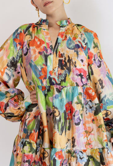 レンタルドレス｜Stine Goya｜花柄｜イエロー｜ひざ丈｜結婚式お呼ばれ