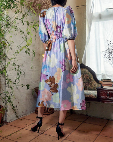 レンタルドレス｜Stine Goya｜パープル｜ミディ丈｜結婚式お呼ばれ