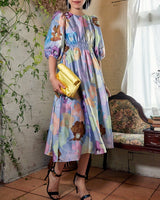 レンタルドレス｜Stine Goya｜花柄｜ミディ丈｜結婚式お呼ばれ