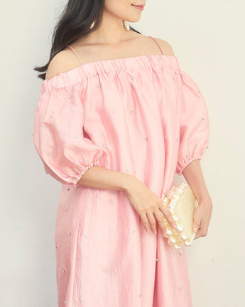 レンタルドレス｜Stine Goya｜サテン｜ミディ丈｜結婚式お呼ばれ