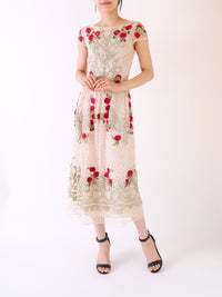 Temperley London - ミディドレス - スペイン民族 総レース 刺繍ドレス - Rentable Runway