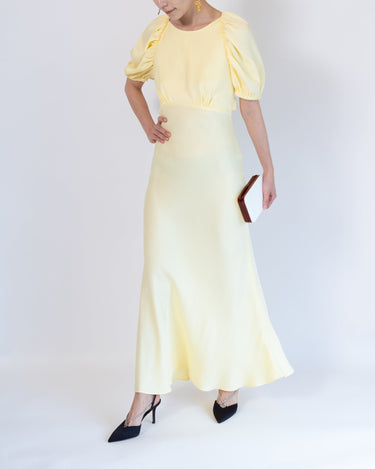 レンタルドレス｜Vanessa Cocchiaro｜パステルイエロー｜ロング丈｜結婚式お呼ばれ