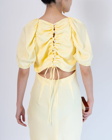 レンタルドレス｜Vanessa Cocchiaro｜パステルイエロー｜ロング丈｜結婚式お呼ばれ