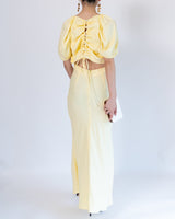 レンタルドレス｜Vanessa Cocchiaro｜パステルイエロー｜ロング丈｜結婚式お呼ばれ