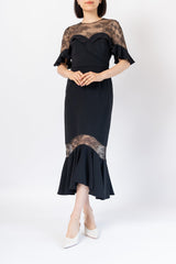 レンタルドレス ｜Marchesa Notte（マルケッサ ノッテ）｜レースパネル ストレッチクレープ マーメイドドレス｜結婚式・二次会・パーティー